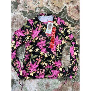 Hurley Ladies' s Long Sleeve Sun Protection Shirt UPF 50+ Swim Sz M Surf Floral